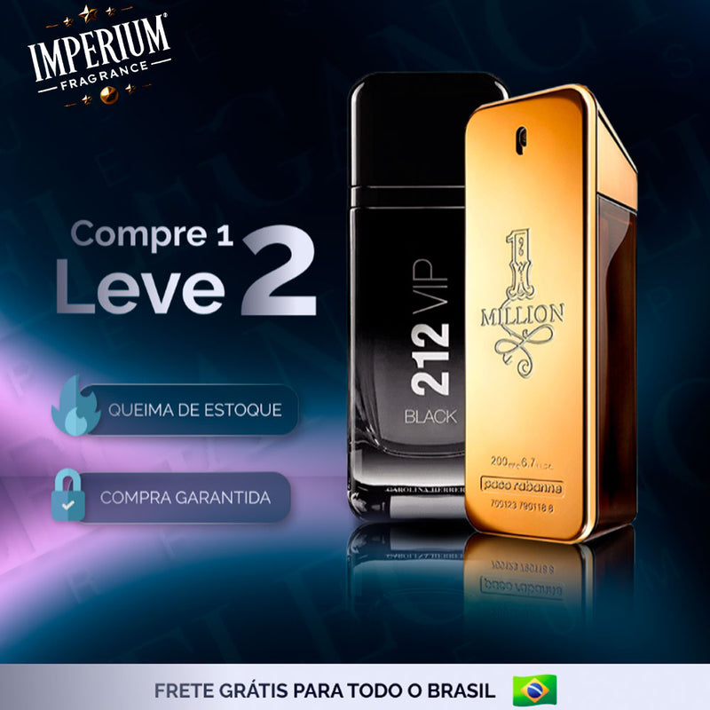 Combo 2 Perfumes Masculinos Importados (100ml) - 1 million, 212 vip [QUEIMA DE ESTOQUE]